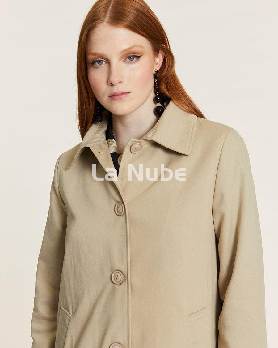 Abrigo con forro de cuadros beige - Imagen 4