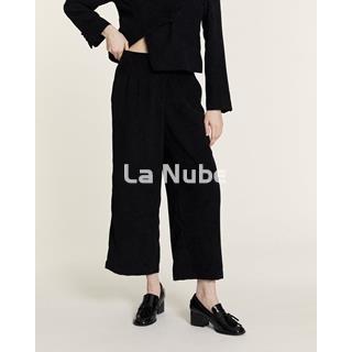 Culote de pana con pinzas negro - Imagen 1