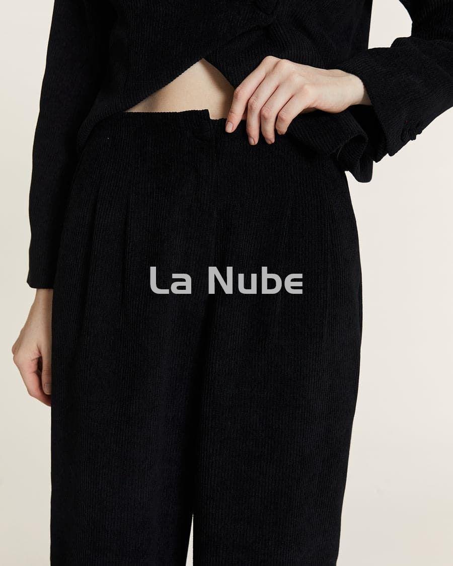 Culote de pana con pinzas negro - Imagen 3