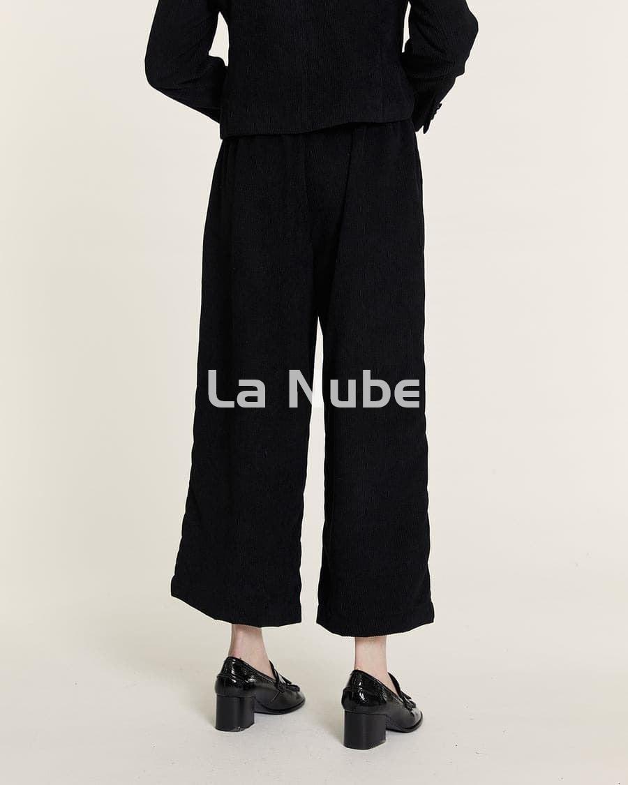 Culote de pana con pinzas negro - Imagen 4