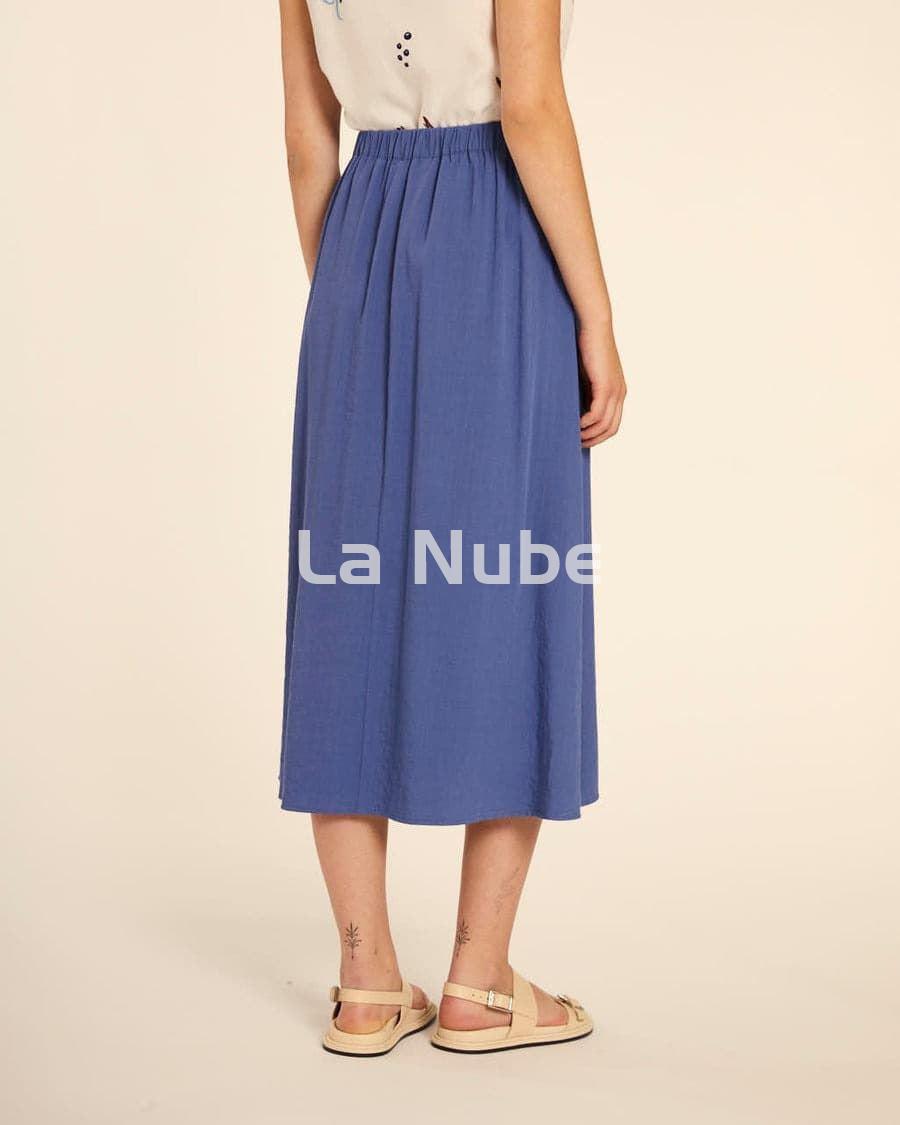 Falda midi abotonada azul - Imagen 4
