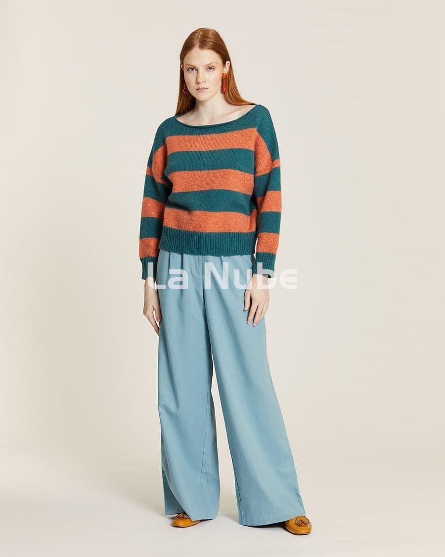 Jersey de rayas verde y toffe - Imagen 1