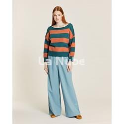 Jersey de rayas verde y toffe - Imagen 1