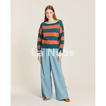 Jersey de rayas verde y toffe - Imagen 1