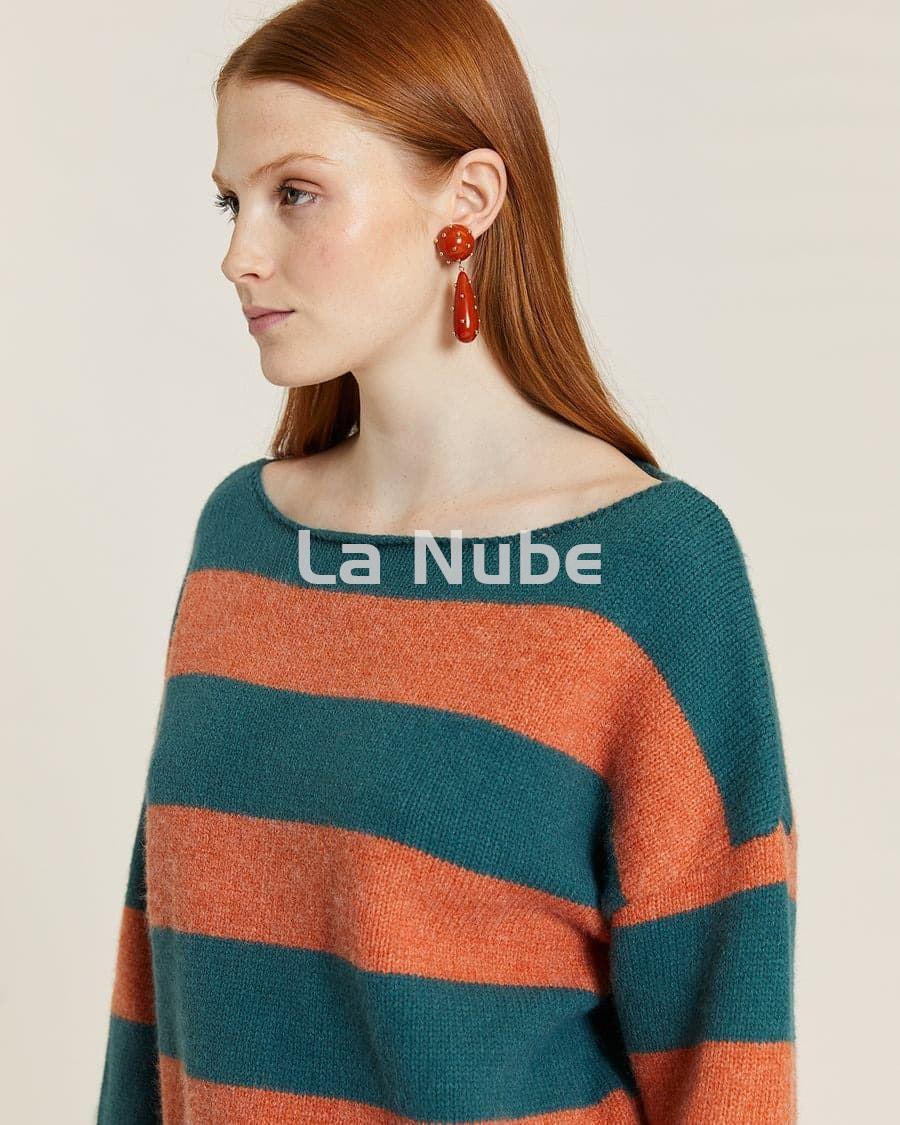 Jersey de rayas verde y toffe - Imagen 3