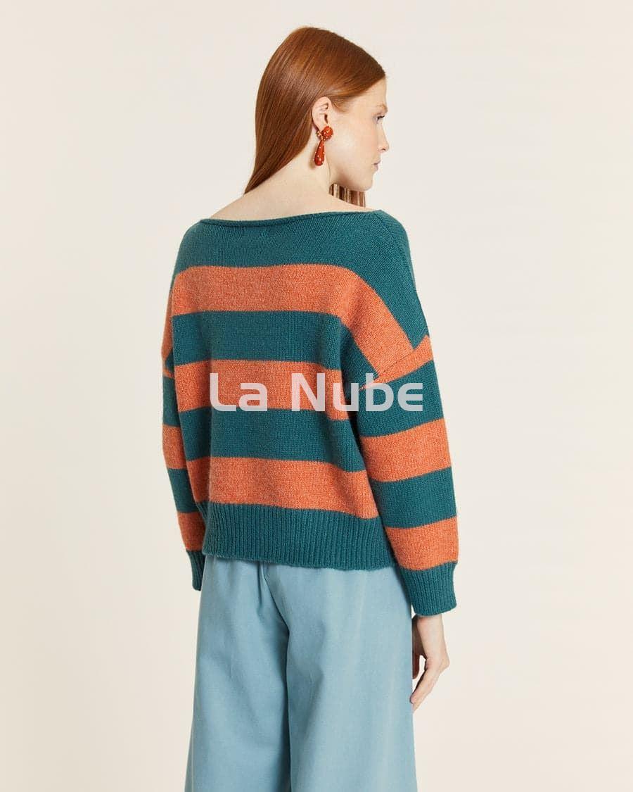 Jersey de rayas verde y toffe - Imagen 4