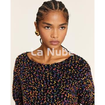 Jersey mini pompones negro - Imagen 1