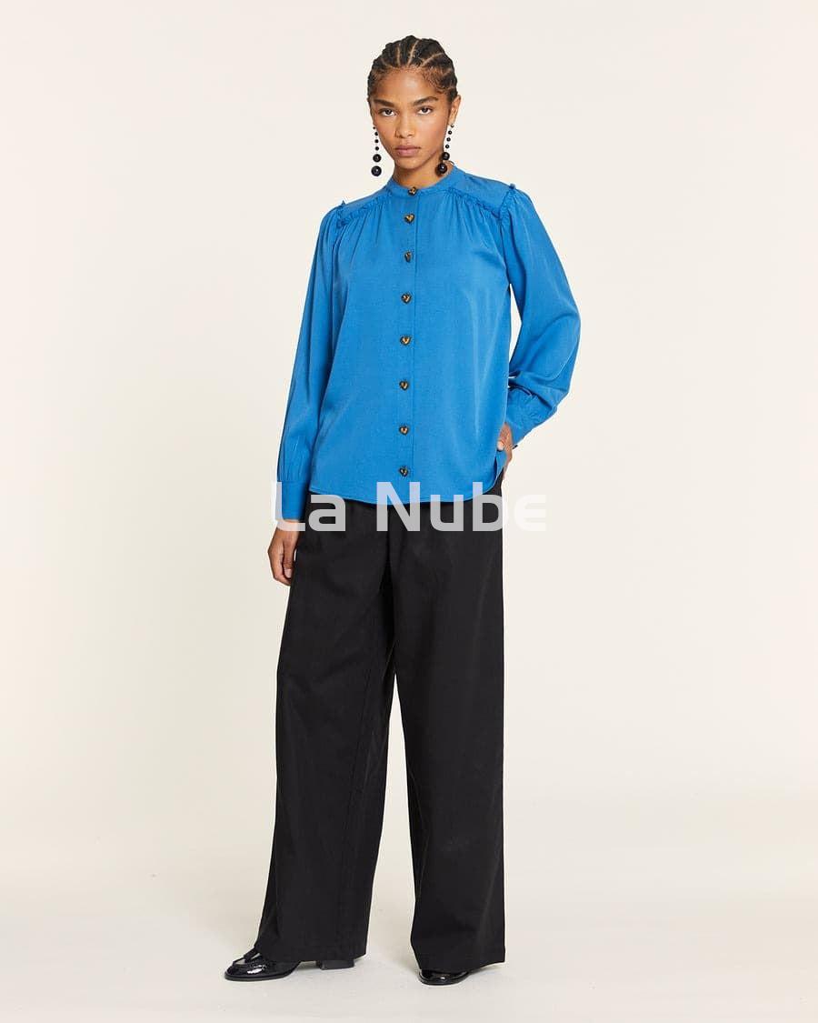Pantalón tencel con pinzas negro - Imagen 2