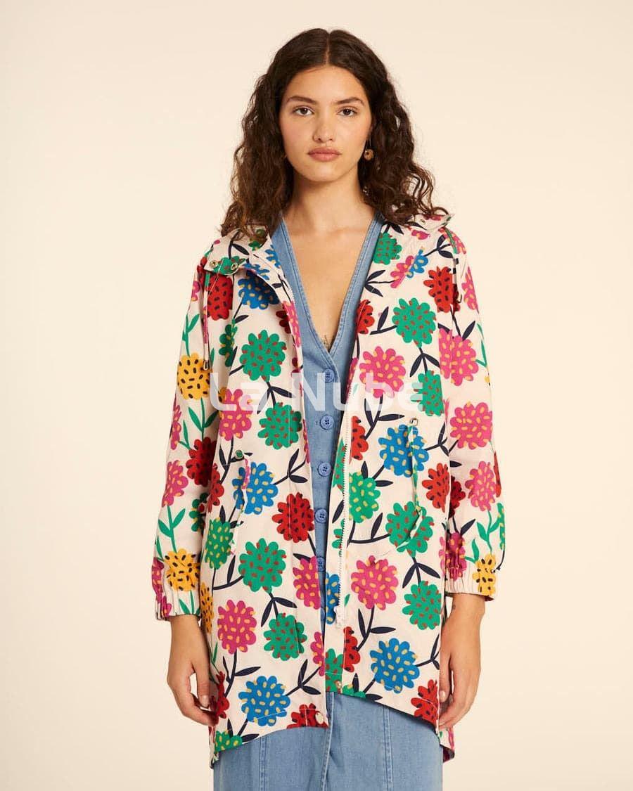 Parka con capucha flores - Imagen 1