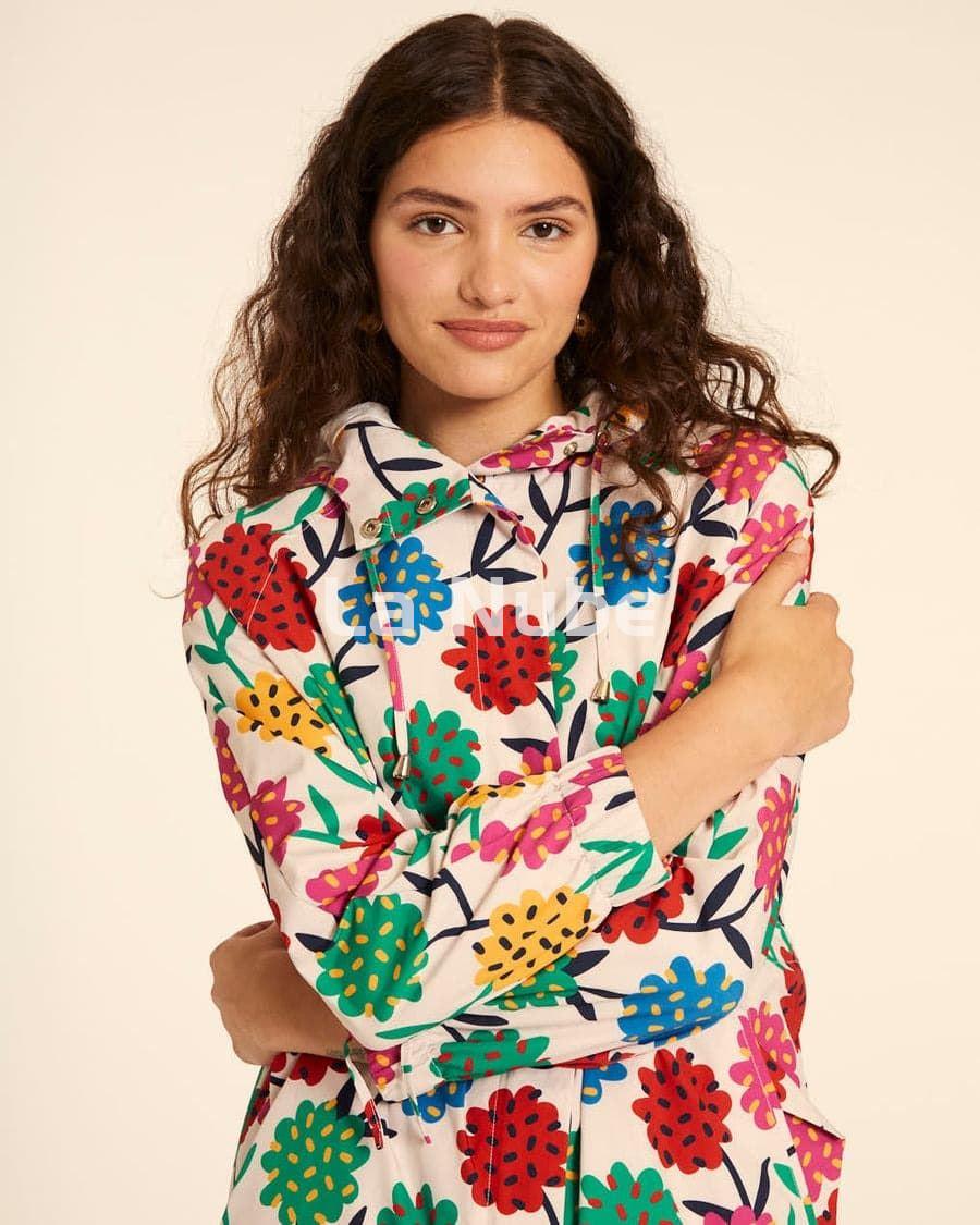 Parka con capucha flores - Imagen 3