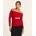Top canalé cuello barca rojo - Imagen 1