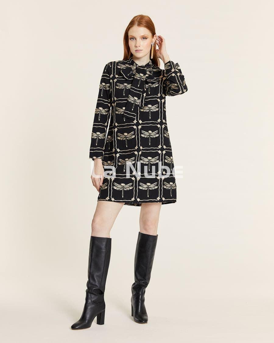 Vestido lazada bordado libélulas - Imagen 1