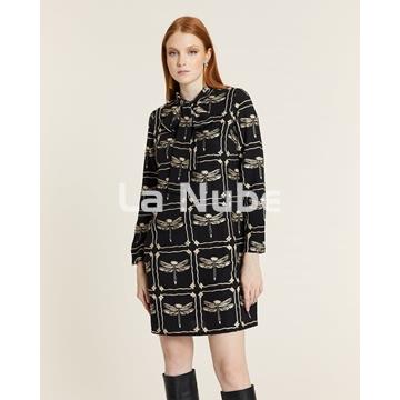 Vestido lazada bordado libélulas - Imagen 2