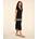 Vestido midi con fruncido negro - Imagen 2