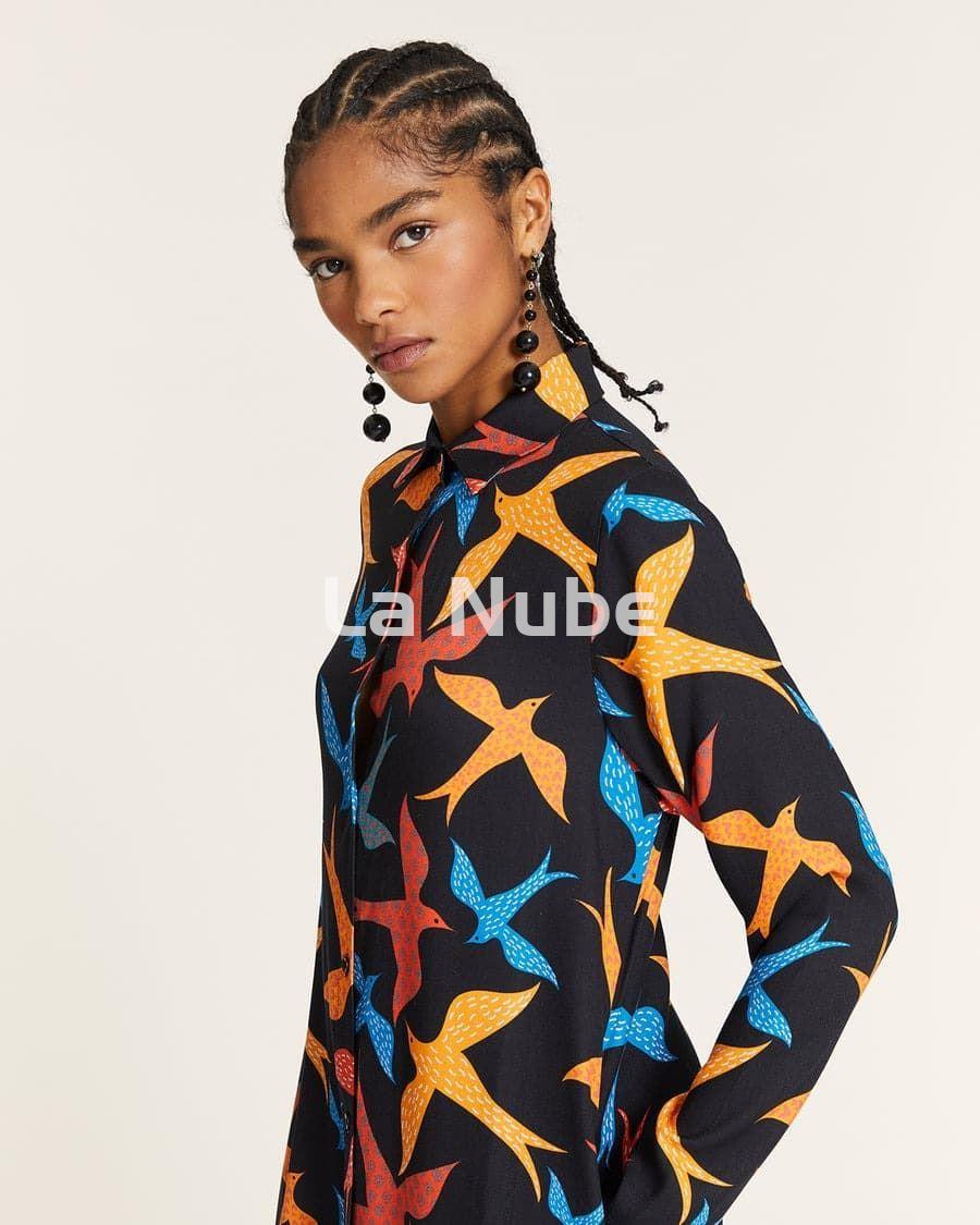 Vestido pájaros camisero - Imagen 4